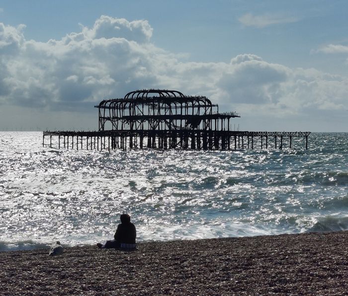 The derelict West Pier at Brighton - geograph.org.uk - 7893224 by Mat Fascione