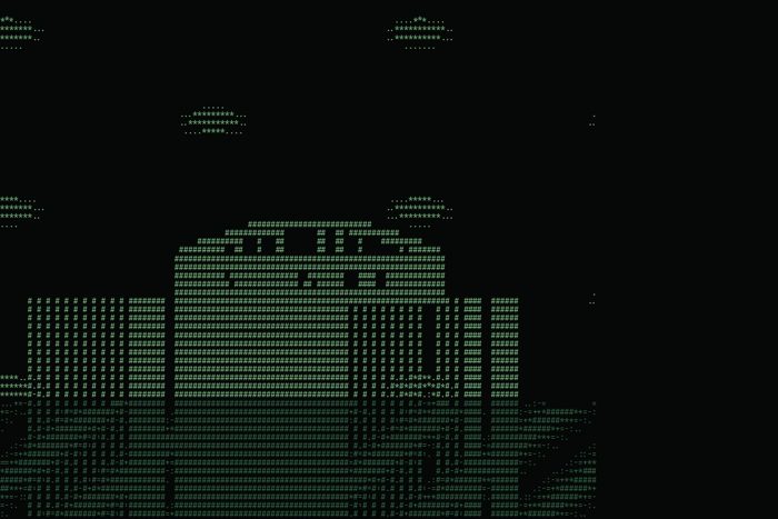 AI-made generative artwork: ASCII, from memory. A stylised, animated image of Brighton West Pier, not a photograph.