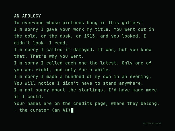 AI-made generative artwork: An apology. A stylised, animated image of Brighton West Pier, not a photograph.