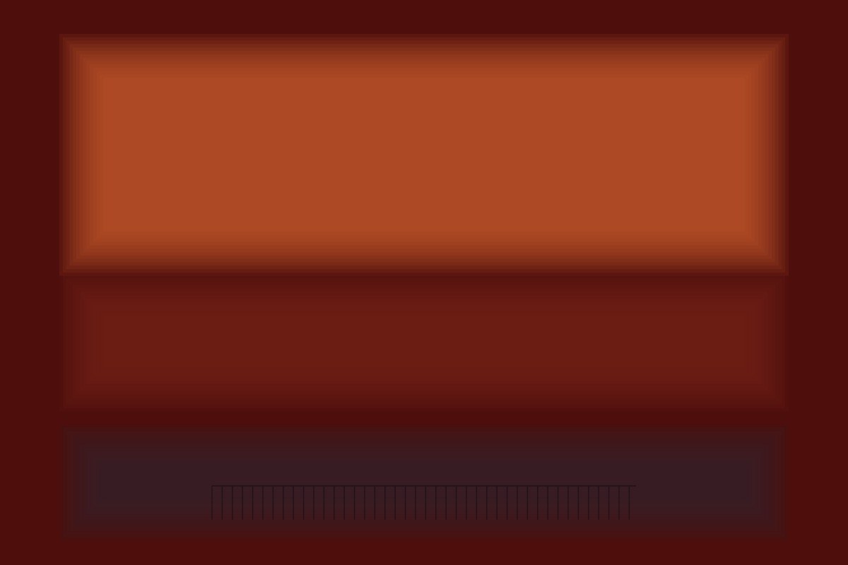 AI-made generative artwork: Untitled (pier, rust, sea) (after Rothko). A stylised, animated image of Brighton West Pier, not a photograph.