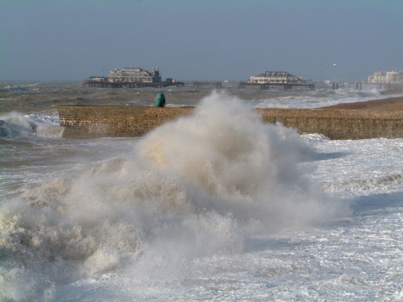 Brighton West Pier winter storm by Les Chatfield