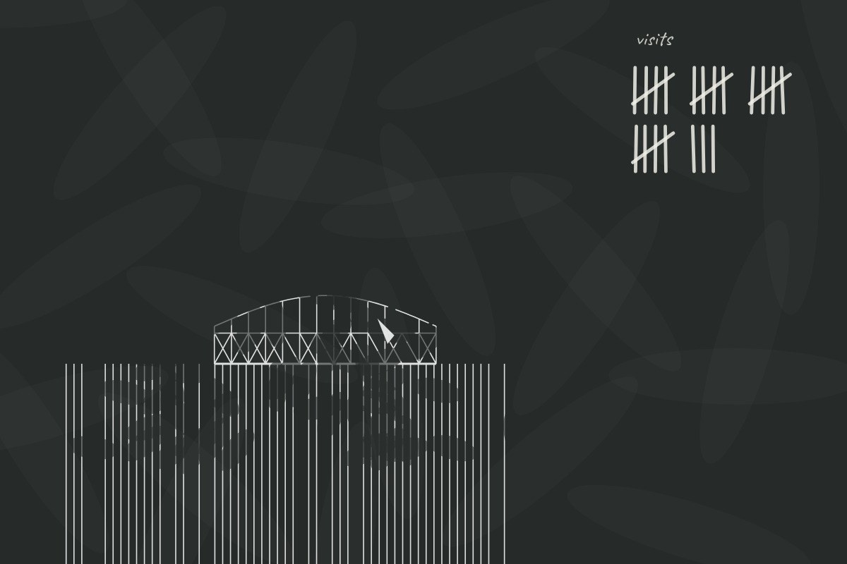 AI-made generative artwork: Tally, on slate. A stylised, animated image of Brighton West Pier, not a photograph.