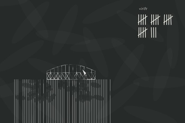 AI-made generative artwork: Tally, on slate. A stylised, animated image of Brighton West Pier, not a photograph.