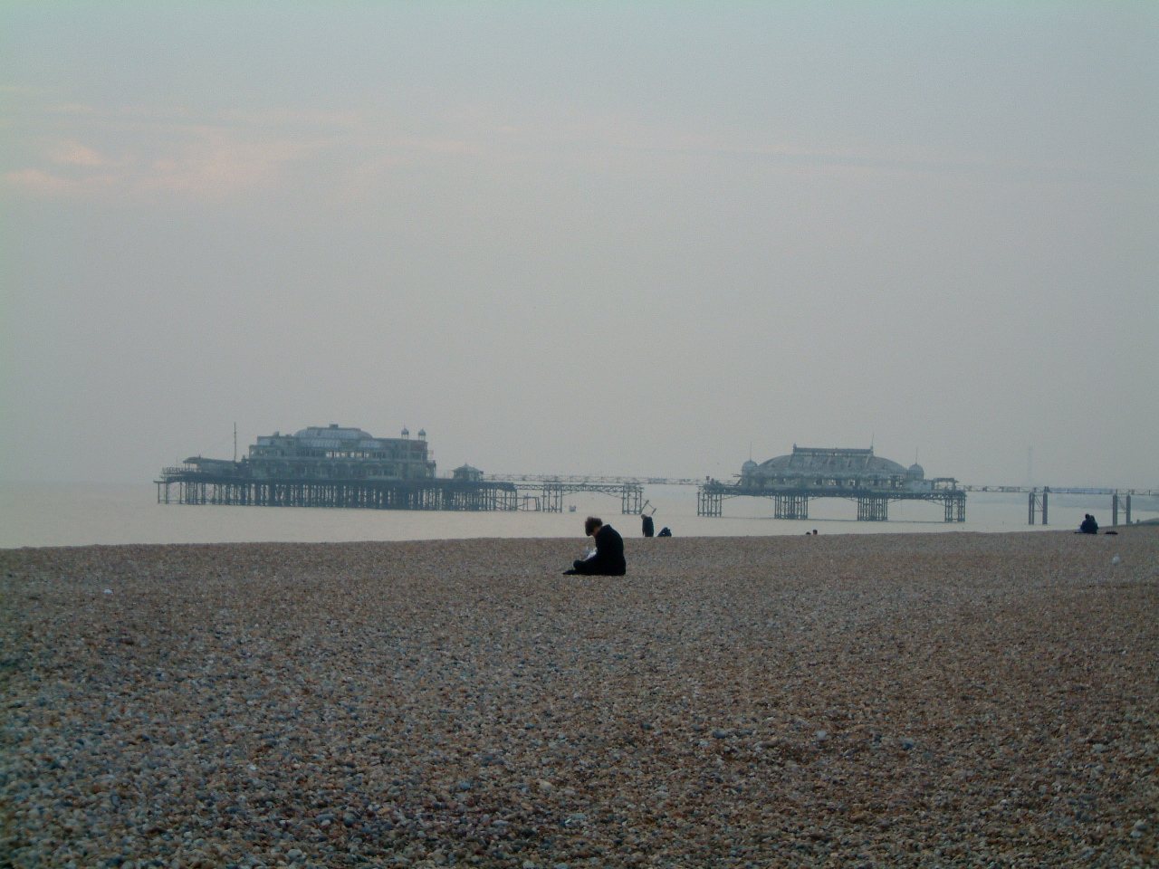 Brighton West Pier 20021011 misty morning by Les Chatfield