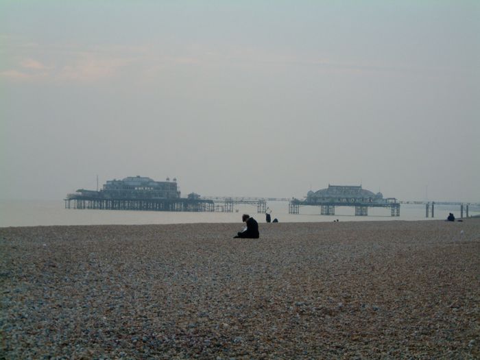 Brighton West Pier 20021011 misty morning by Les Chatfield