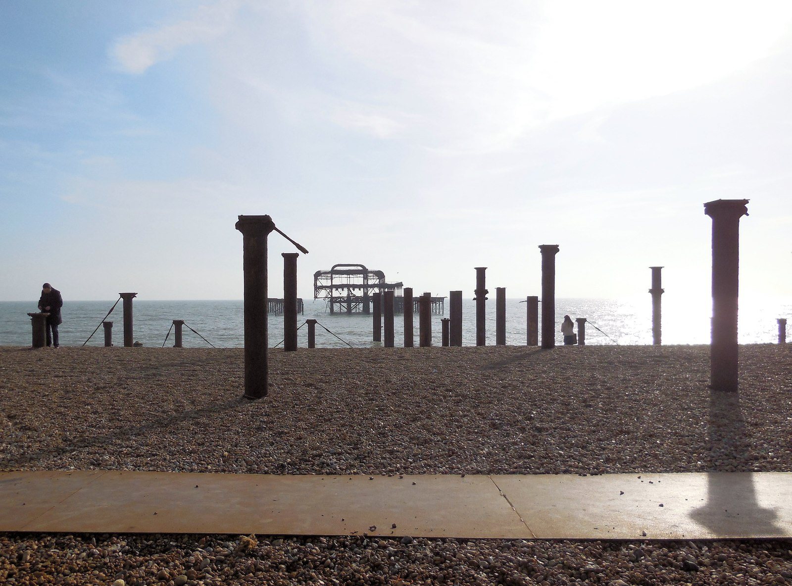 West Pier through the pylons - geograph.org.uk - 3875837 by Paul Gillett