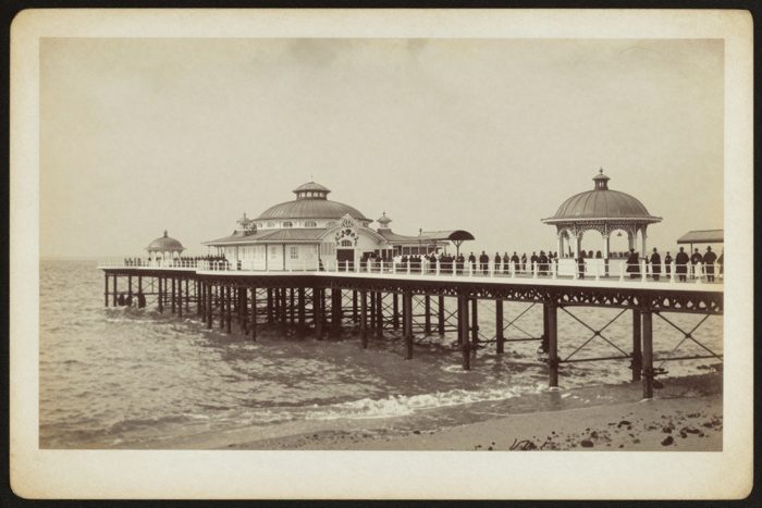 Guest AI work by Z-Image-Turbo: Untitled (albumen print, 1880s). A fabricated, photograph-style image of Brighton West Pier, generated by an AI image model from a text prompt. It is not a real photograph.