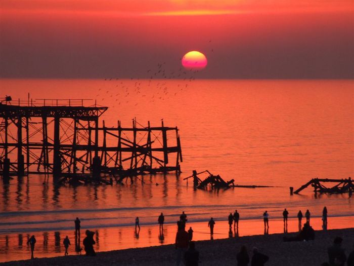 Brighton West Pier 20070217 sunset III by Les Chatfield