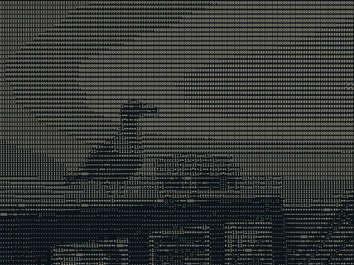 AI-made generative artwork: The pier, typed. A stylised, animated image of Brighton West Pier, not a photograph.